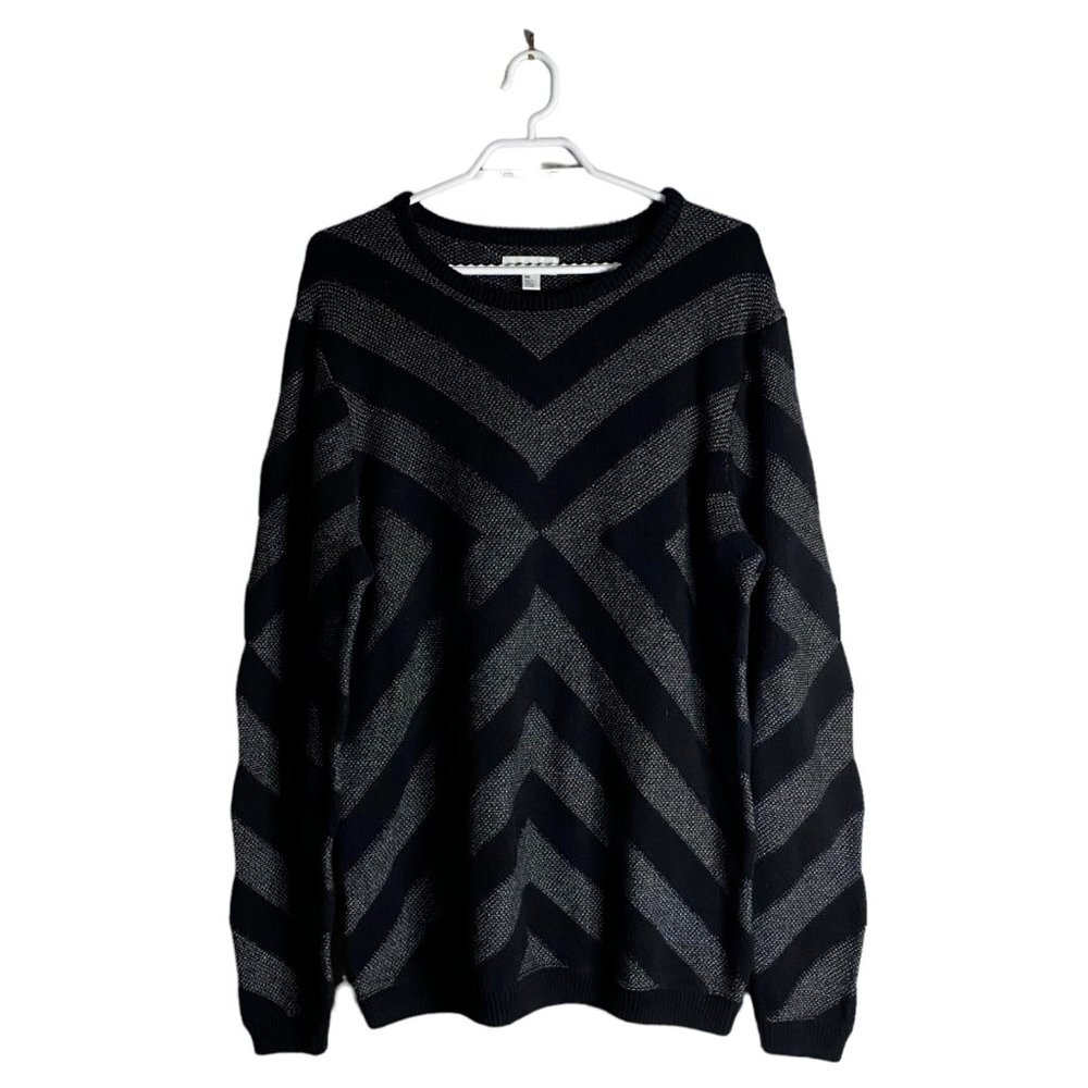 The Rail Men's Geometric Pattern Crewneck Knitted Sweater